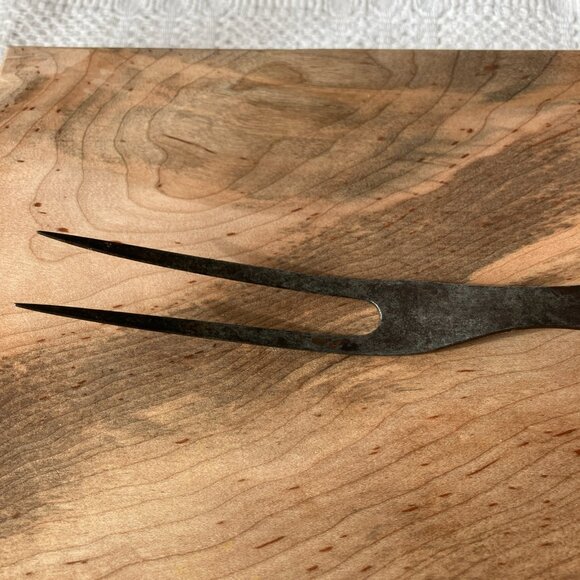Share Vintage Antique Meat Carving Fork Wood Handle, 12 1/2 in - Picture 2 of 7